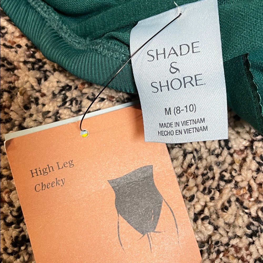 Shade & Shore Ribbed Strapless High Leg Cheeky Swimsuit Size M (8-10) | NWT - Picture 4 of 5